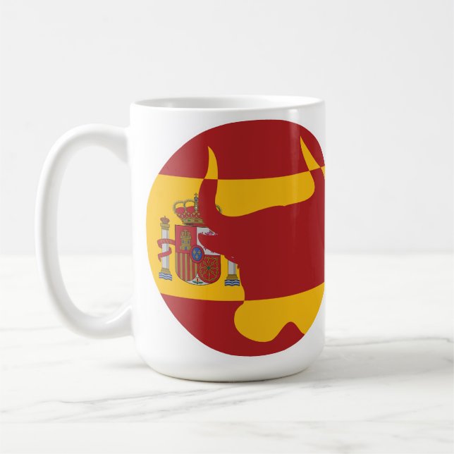 Spanien Taurus Spain National Animal Flagga Kaffemugg (Vänster)