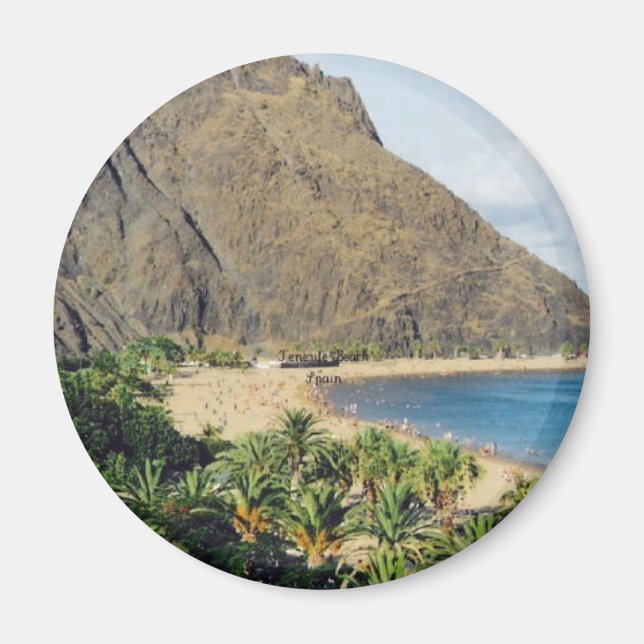 Spanien, Tenerife Beach, kylmagnet Magnet (Framsidan)