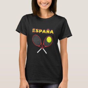 Spanien Tennis Boll Racket Land Flagga Espaa Playe T Shirt