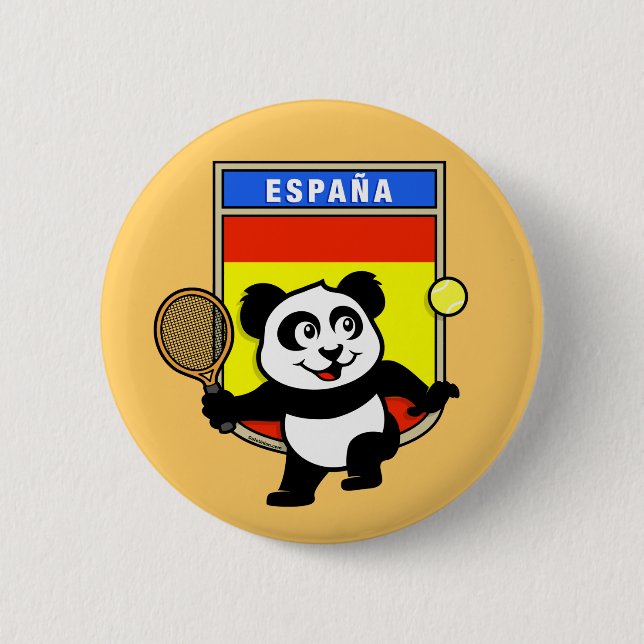 Spanien Tennis Panda Knapp (Framsida)
