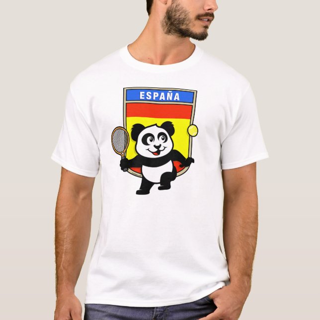 Spanien Tennis Panda Tee Shirt (Framsida)