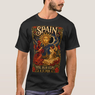 Spanien Total solförmörkelse 2026 Augusti 12 Astro T Shirt