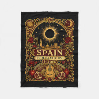 Spanien Total solförmörkelse 2026 Sevilla 12 augus Fleecefilt