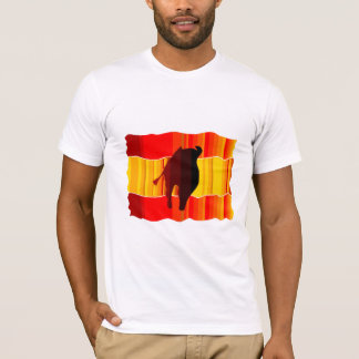 Spanien unik flagga och tjur design T-Shirt