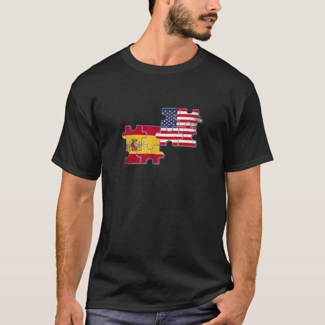 Spanien USA flagga American Spain T Shirt (Framsida)