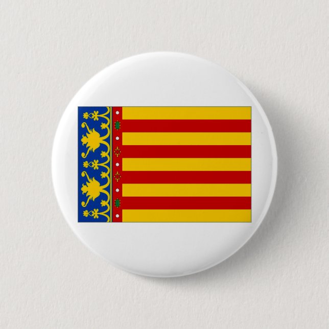 Spanien Valencia flagga Knapp (Framsida)