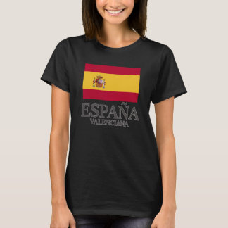 Spanien Valenciana Flagga Travel Europe Helgdag T Shirt