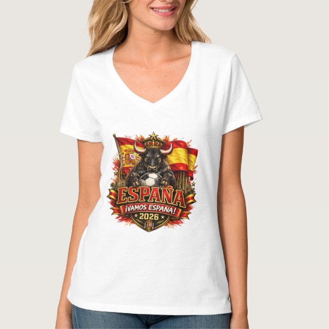 Spanien ¡Vamos España! 2026 Fotbollsfan  T Shirt (Framsida)
