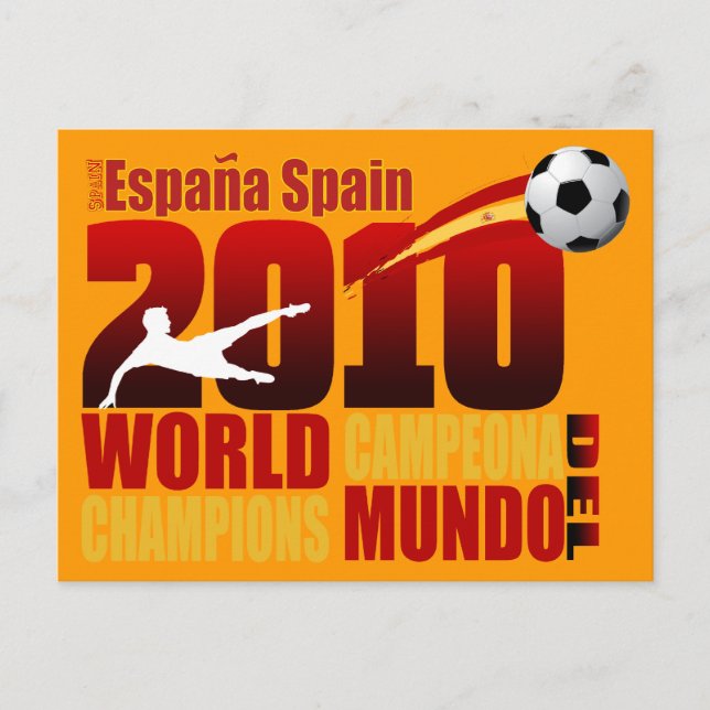 Spanien Världsmästare 2010 España Campeona Del Mun Vykort (Framsida)