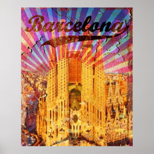 Spanien Vintage Barcelona Poster