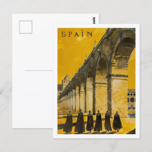 Spanien Vintage Berömd Travel Ställe Vykort