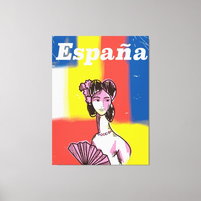 Spanien vintage resemärke canvastryck (Framsida)