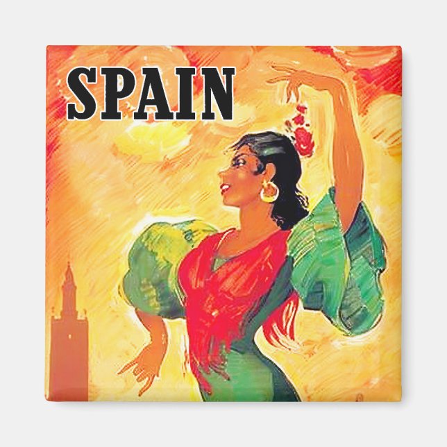 Spanien vintage resor magnet (Framsidan)