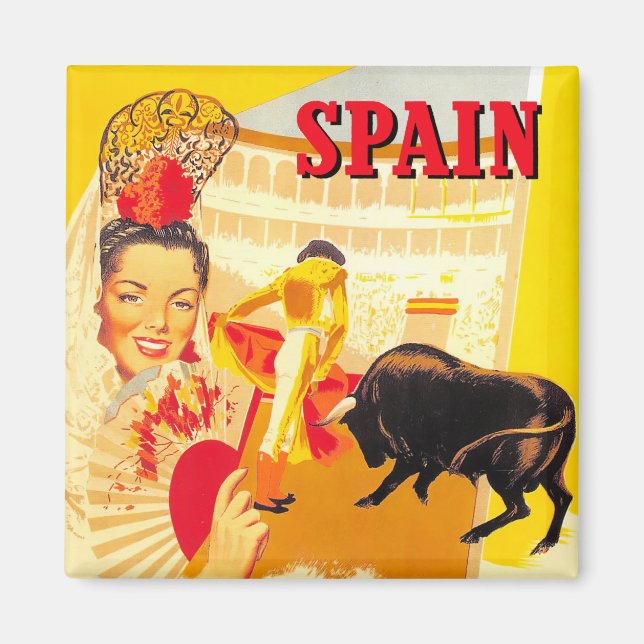 Spanien vintage resor magnet (Framsidan)