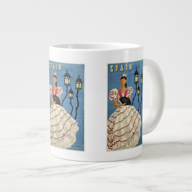 SPANIEN Vintage resor mugg Jumbo Mugg (Framsida höger)