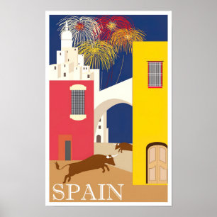 Spanien vintage resor poster