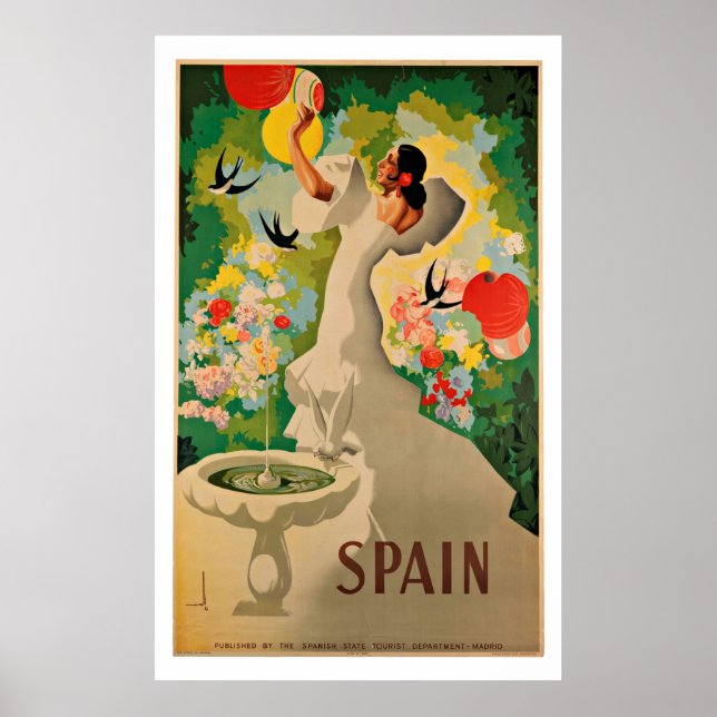 Spanien - Vintage resor Poster (Framsidan)
