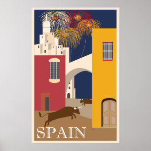 Spanien vintage resor poster