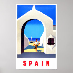 Spanien vintage resor poster