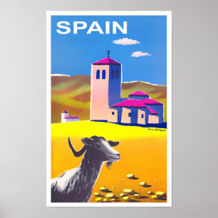 Spanien vintage resor poster