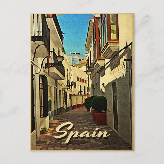 Spanien Vintage resor Vykort (Framsida)