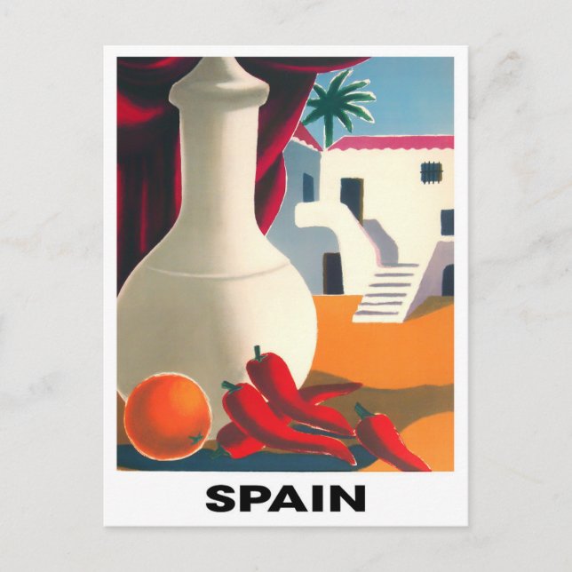 Spanien vintage resor vykort (Framsida)