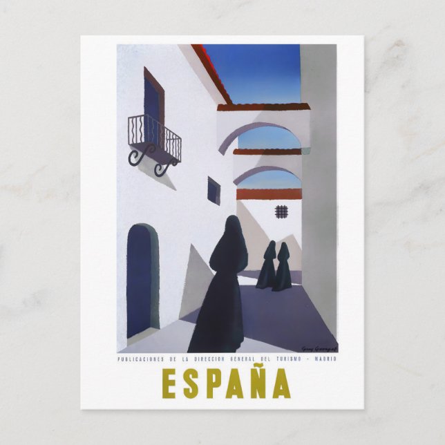 Spanien vintage resor vykort (Framsida)
