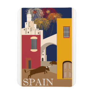 Spanien vintage resoraffisch magnet