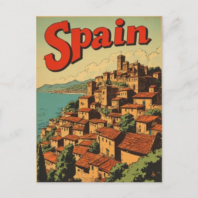 SPANIEN VINTAGE RESPOSTKORT VYKORT (Framsida)