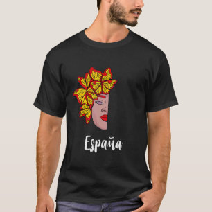 Spanien Woman Butterfly Espana Spanska rötter T Shirt
