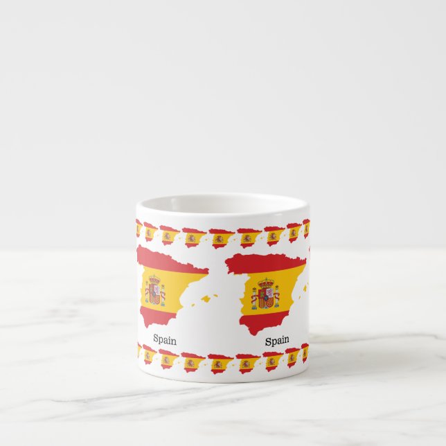 Spanienflagga inom souvenirdesign för karta espressomugg (Framsidan)