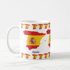 Spanienflagga inom souvenirdesign för karta kaffemugg