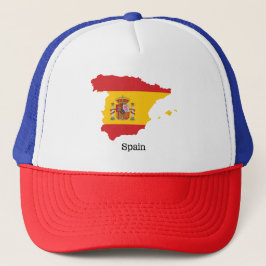 Spanienflagga inom souvenirdesign för karta keps