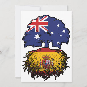 Spaniens australiska Australien Träd Roots Flagga Inbjudningar