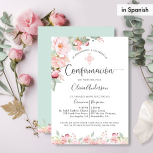 Spaniens bekräftelse Ro Guld, Mint Blommigt Inbjudningar