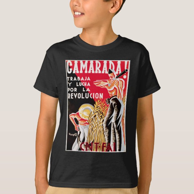 Spaniens civila krig CNT-FAI ursprungliga poster 1 Tee (Framsida)