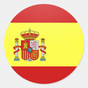 Spaniens Flagga Circle Runt Klistermärke