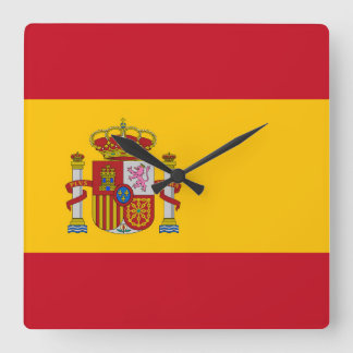 Spaniens flagga fyrkantig klocka