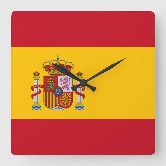 Spaniens flagga fyrkantig klocka (Framsida)
