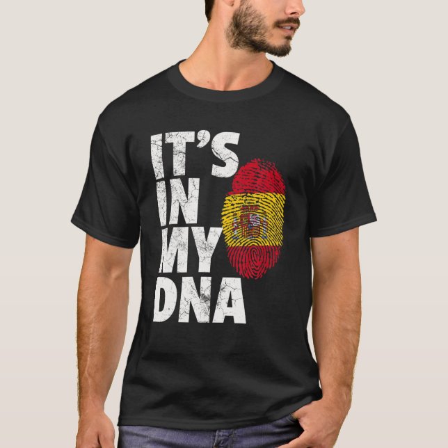 Spaniens Flagga I MY DNA-julgåva C T Shirt (Framsida)