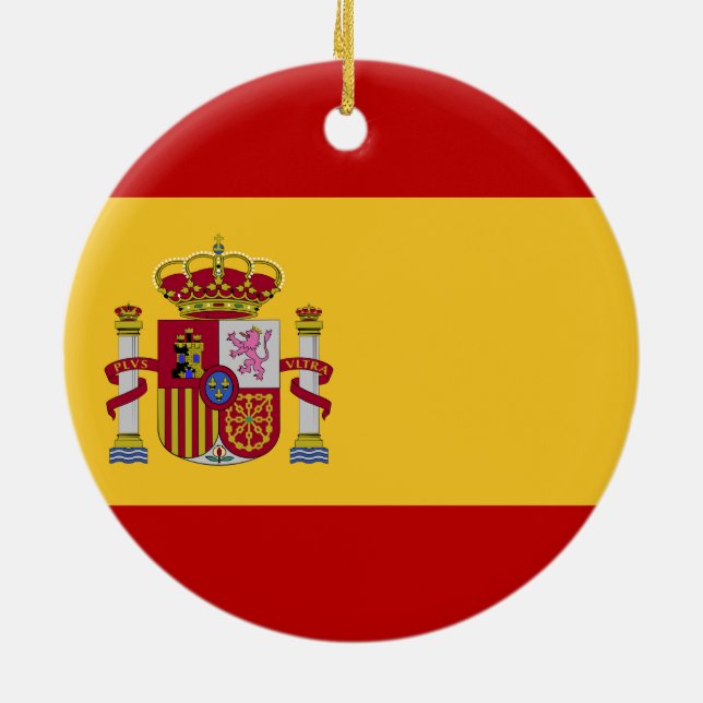 Spaniens flagga julgransprydnad keramik (Baksidan)