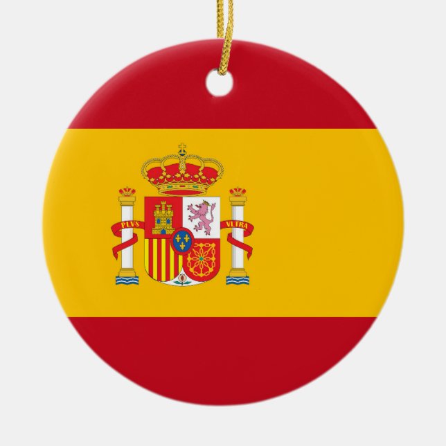 Spaniens flagga julgransprydnad keramik (Framsidan)