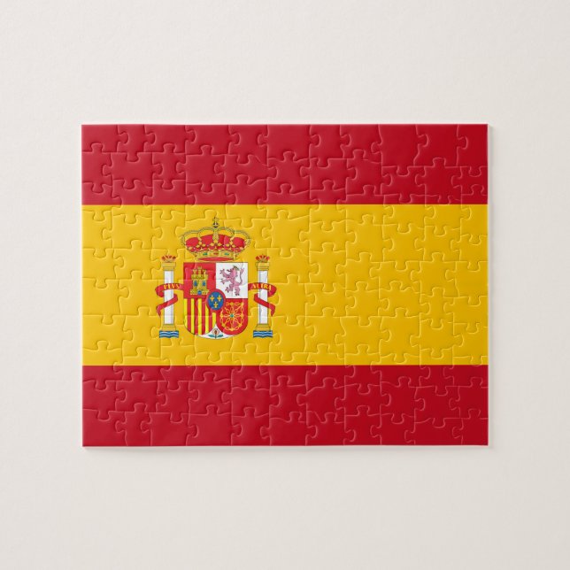 Spaniens flagga pussel (Horisontell)