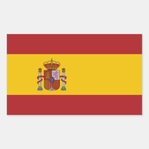 Spaniens flagga rektangulärt klistermärke