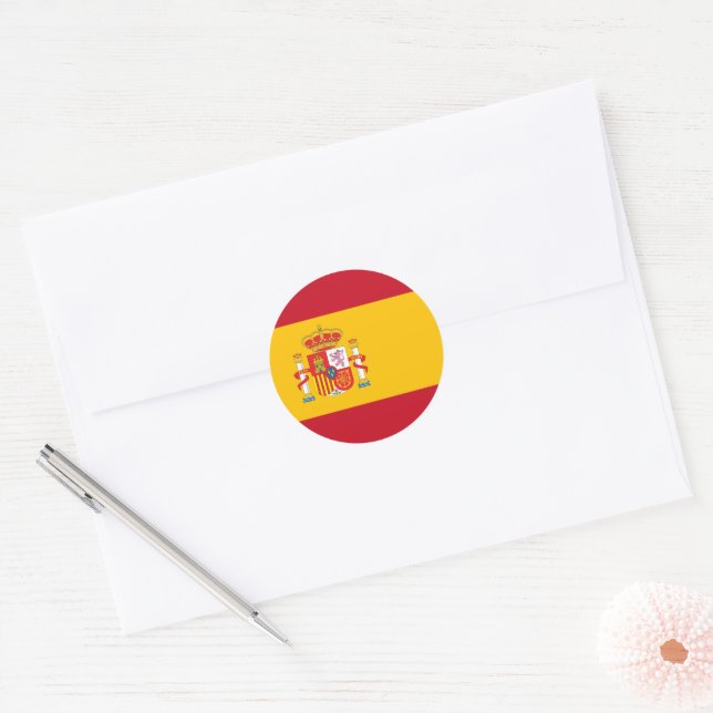 Spaniens flagga runt klistermärke (Kuvert)