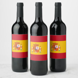 Spaniens flagga vinflaska etikett