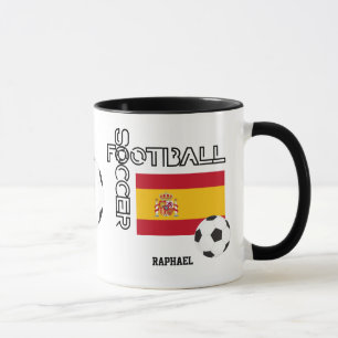 SPANIENS fotboll för Personliger Mugg