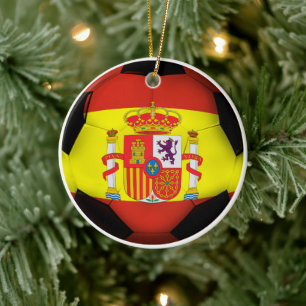 Spaniens Fotboll Sporter Julgransprydnad Keramik