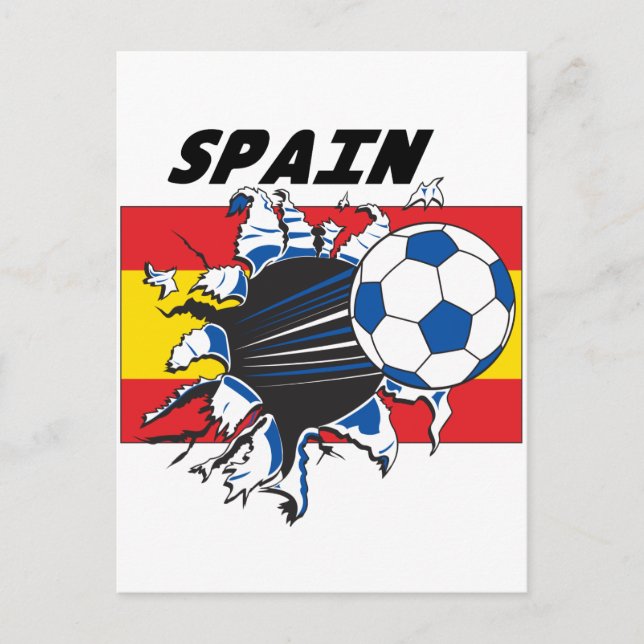 Spaniens fotbollsspelare Fläkt Merch Vykort (Framsida)