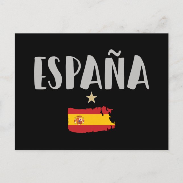 Spaniens fotbollsvykort Fläkt Shirt Flagga Vykort (Framsida)